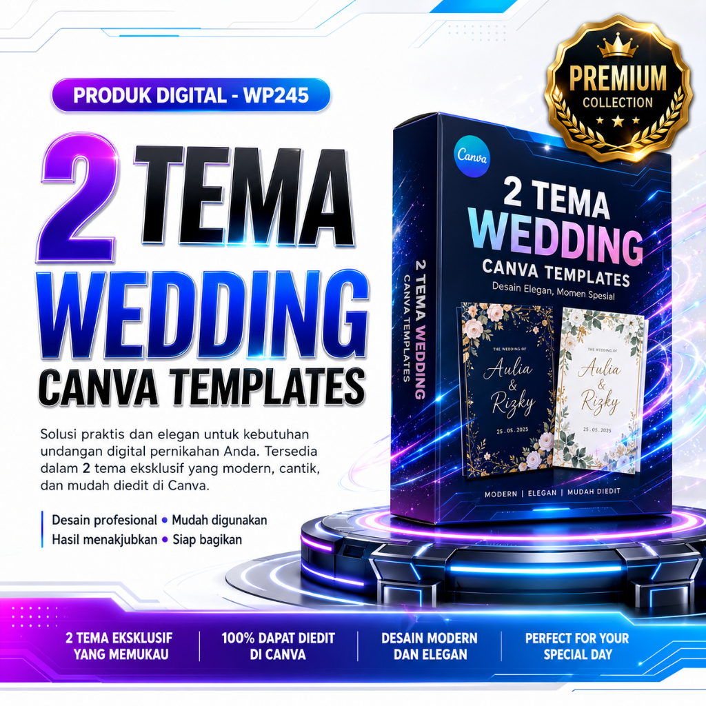 WP245 - 2 Tema Wedding Canva Templates