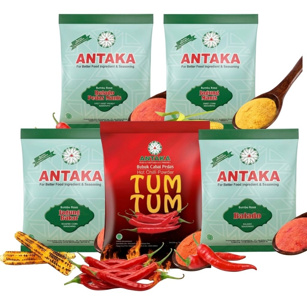 Paket 5 Pcs Antaka Bumbu Tabur Grosir 100g Bubuk Balado Jagung Manis Keju