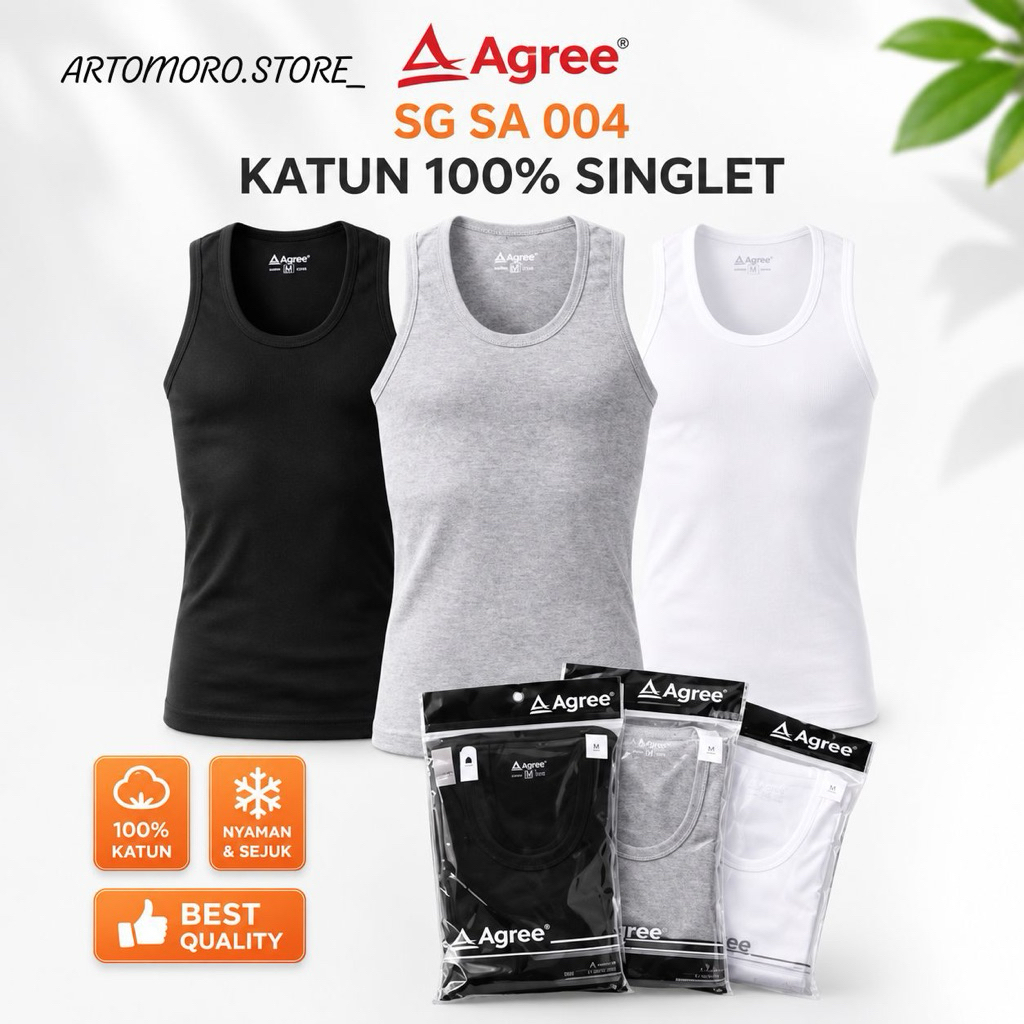 Singlet Pria Agree - Kaos Dalam Pria - Singlet Agree SA 004 Original - Singlet Agree Pria Comfort & 