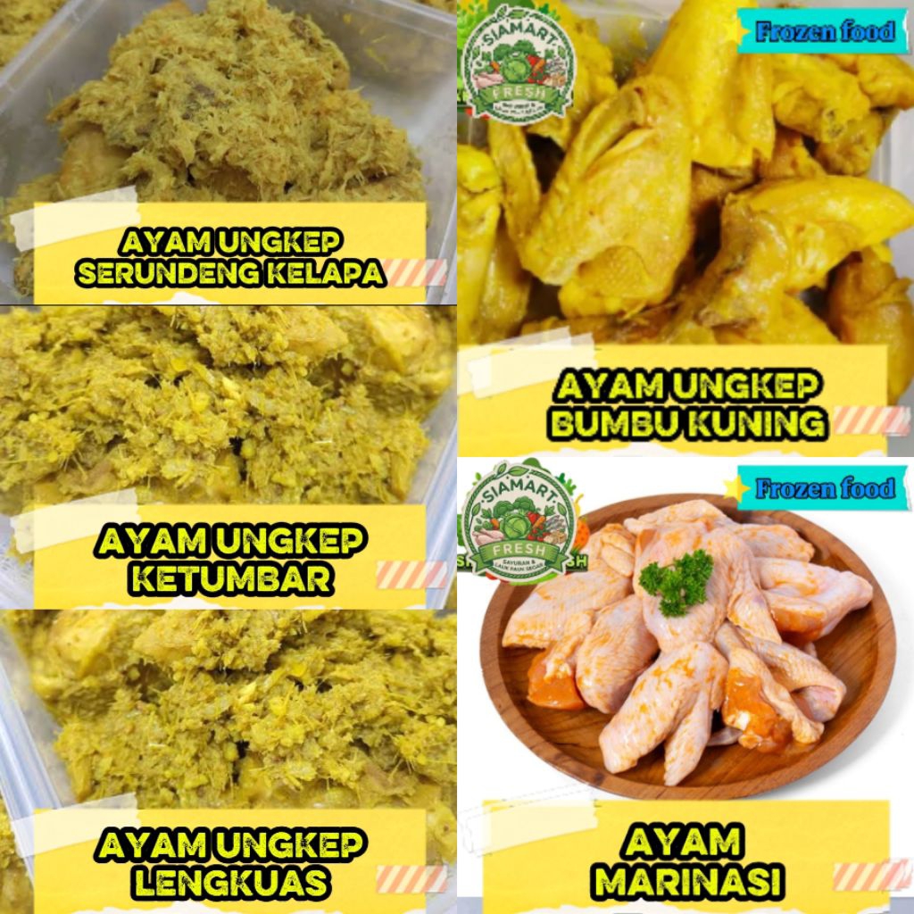 AYAM UNGKEP SERUNDENG KELAPA, UNGKEP LENGKUAS, UNGKEP KETUMBAR, UNGKEP BUMBU KUNING, AYAM MARINASI