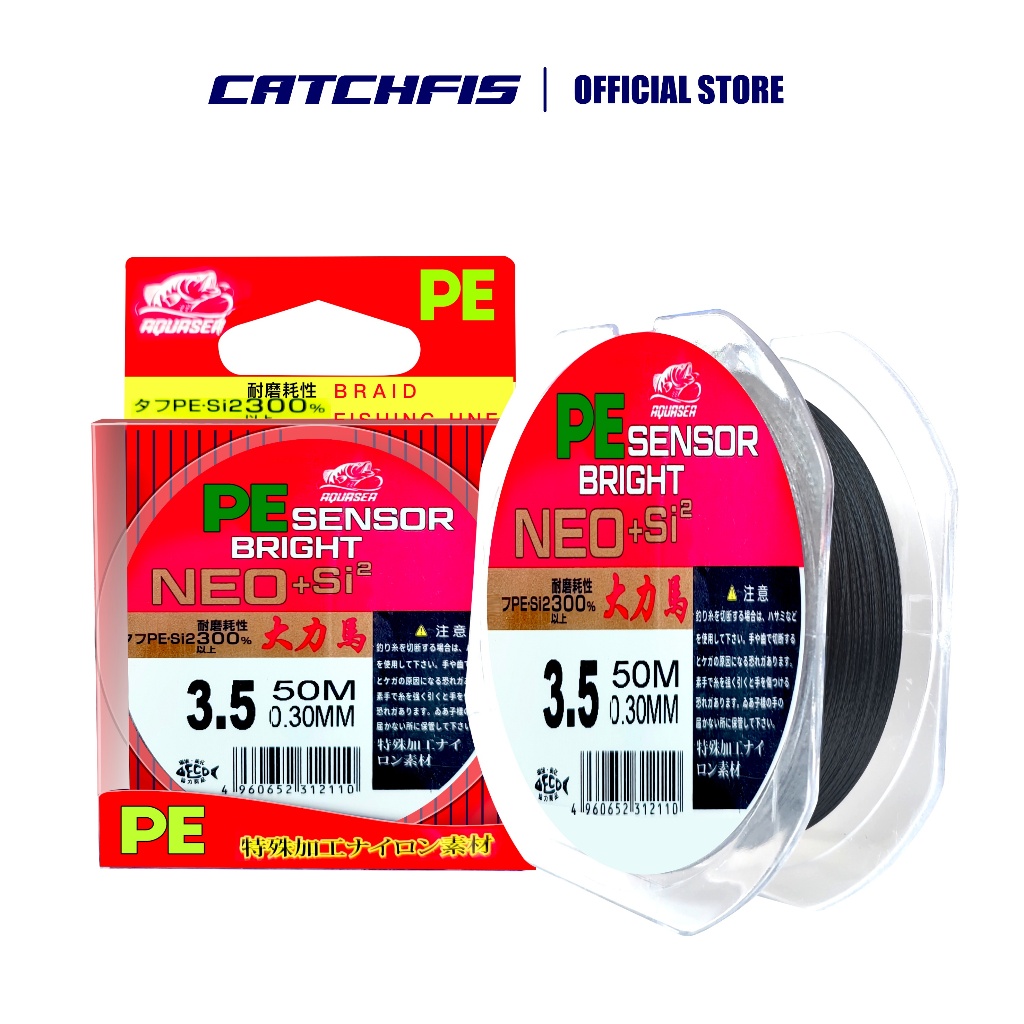 CATCHFIS Tali Pancing PE Sensor Bright Hitam NEO+Jepang Senar Pancing 50m Super Kuat benang PE Senar
