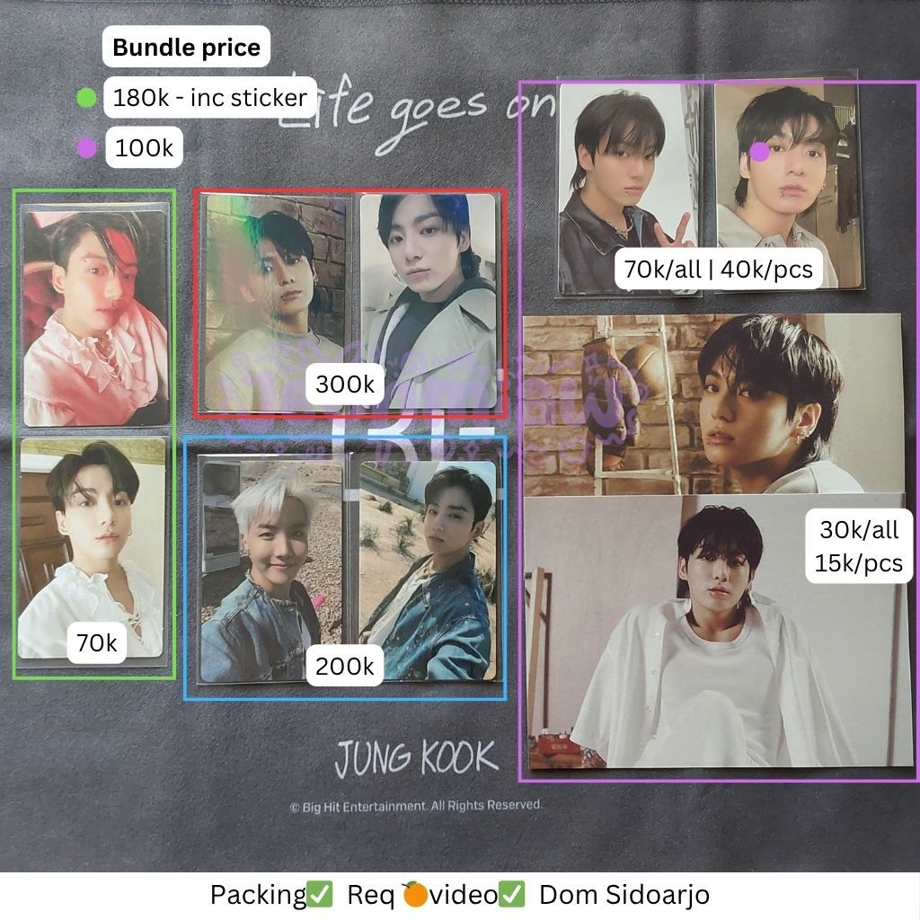 BTS JUNGKOOK JK PHOTOCARD PC GOLDEN POB LUCKY DRAW LD BUTTER PHOTOFOLIO ALBUM WEVERSE POSTCARD