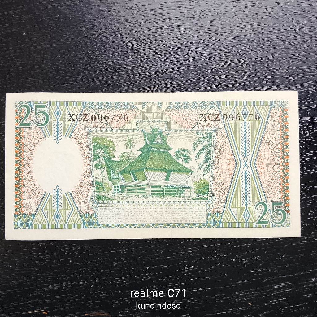 Uang Kuno 25 Rupiah Seri Pekerja Tahun 1958 Seri X -UNC