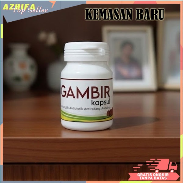 Gambir isi 50 Kapsul OBAT HERBAL Alami Atasi Gerd Aslam Maag ISK Tukak Lambung USBUN IBS, DLL