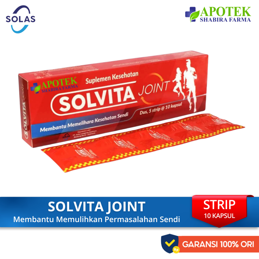 Solvita Joint Strip 10 Kapsul - Suplemen Tulang Dan Sendi Dewasa Lansia