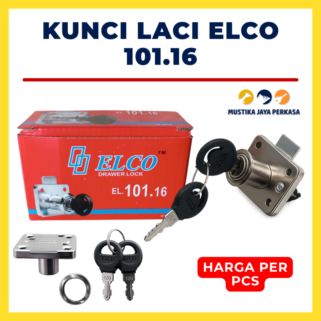 Kunci Laci ELCO 101.16 Drawer Lock Kunci Lemari Meja Laci Besi Kayu + 2 Anak Kunci I Kunci Laci Furn