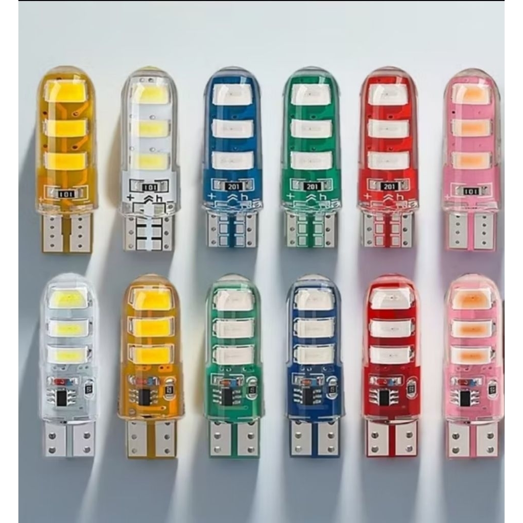 BISA INSTAN COD Lampu Sen Jelly T10 Led6 Kedip Atau Diam, lampu LED T10 12v motor mobil
