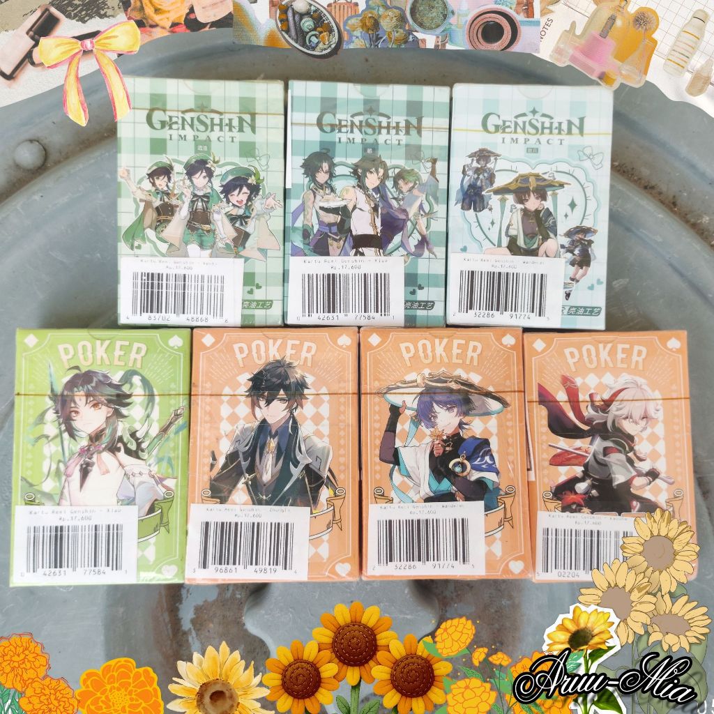 Kartu Remi Poker Play Card Genshin Impact Venti Xiao Wanderer Heaven Official Blessing