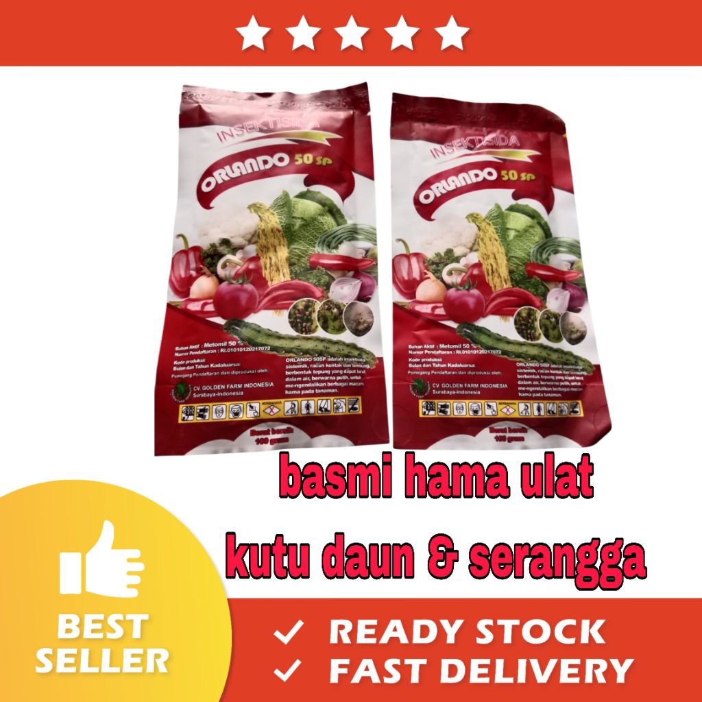 INSEKTISIDA ORLANDO 50 SP METOMIL 50% 100 GR