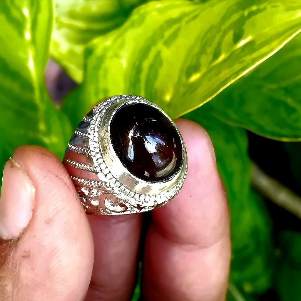 cincin batu akik yaman wulung motif lafad