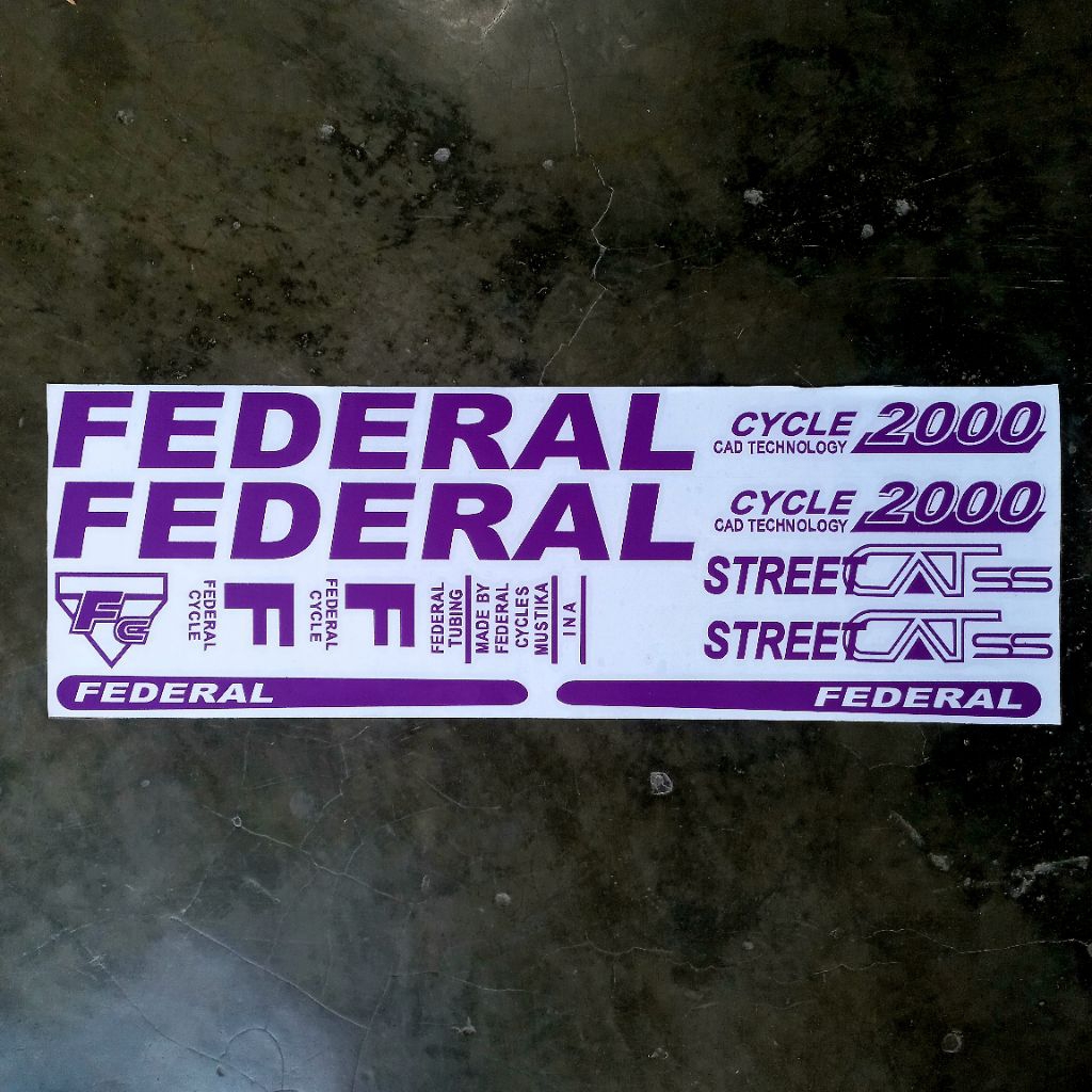 Sticker Sepeda FEDERAL FC 2000 STREET CAT Cutting
