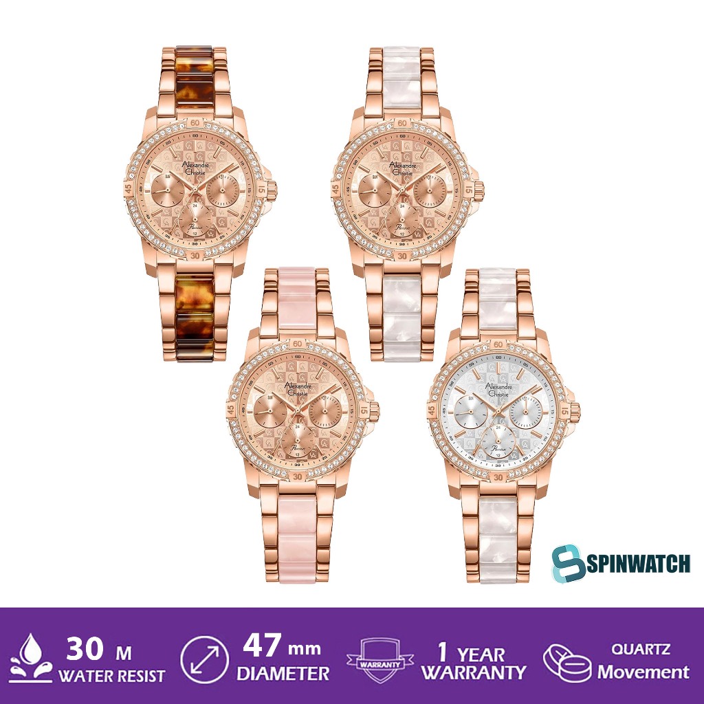 Alexandre Christie AC 6141 Silver black ladies Original