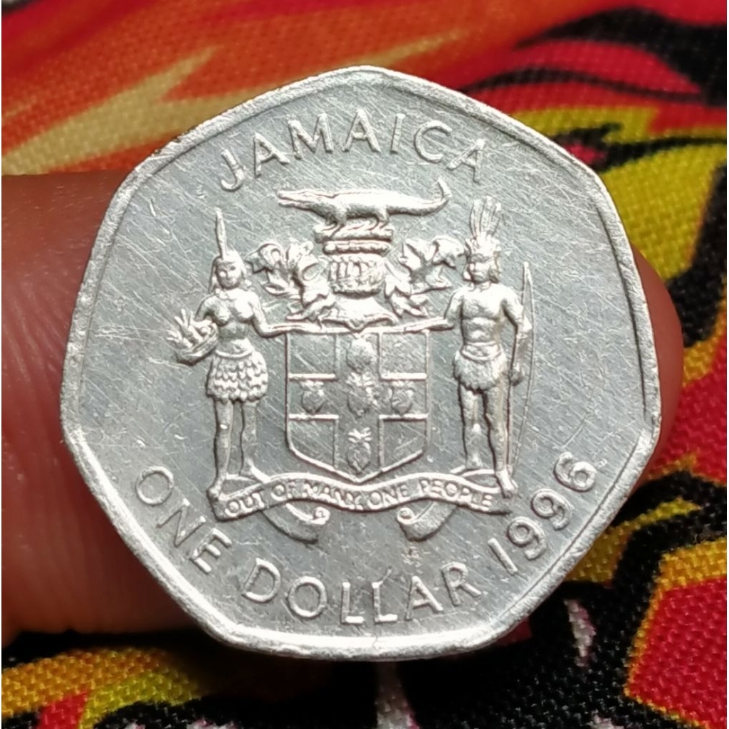Koin Kuno Jamaica 1 Dollar 1996 segi 7