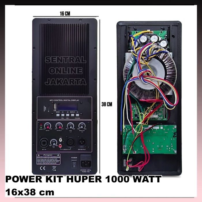 POWER KIT MESIN KIT SPEAKER AKTIF AMPLIFIER USB LCD POWER KIT MODEL Huper MiKi 2-3 WAY 16x38 cm Watt