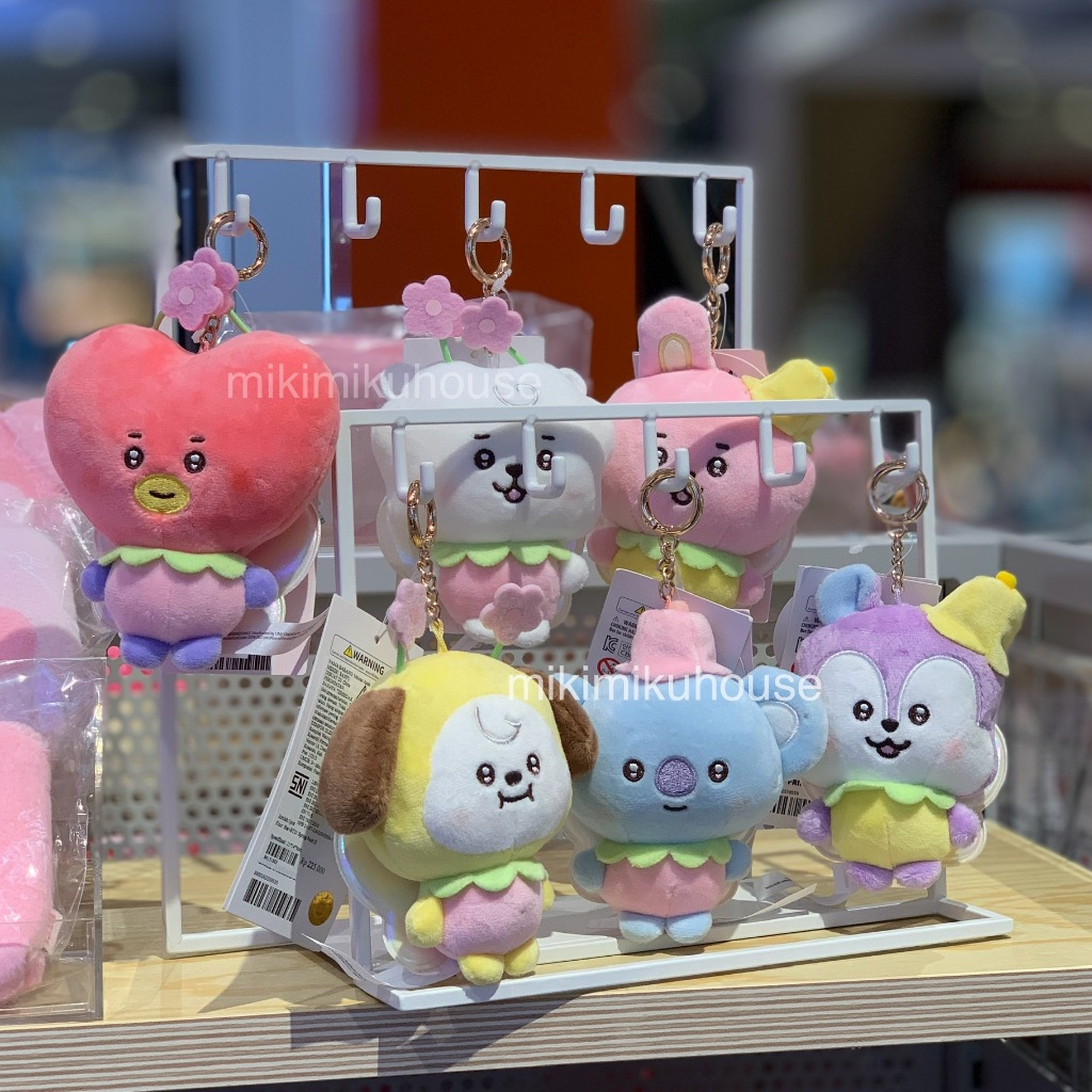 READY BT21 SPRING FAIRY KEYRING BT21 GANTUNGAN KEYCHAIN PLUSH DOLL COOKY SHOOKY CHIMMY KOYA MANG TAT