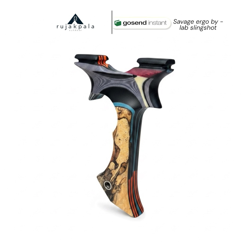 ketapel - savage micarta spalted asem - by lab slingshot