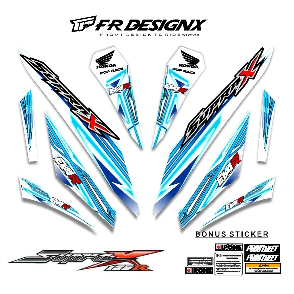 STRIPING STIKER DECAL SUPRA X 125 R 2007 - 2013 MTF EVANGELION 2 / FR DESIGNX / STRIPING MODIF