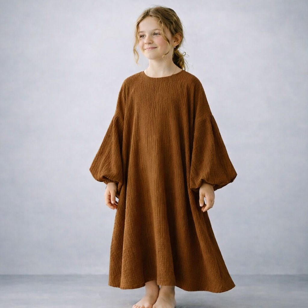 Abaya Anak perempuan Crincle Premium untuk si kecil (usia 4-12 tahun)