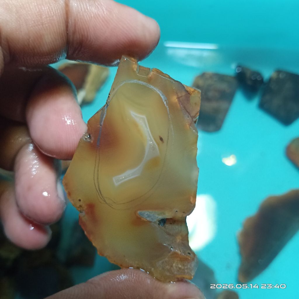 Bahan Batu Akik Sulaiman Motif - Rough Batu Akik - Jual Bahan Akik Kristal Chalcedony