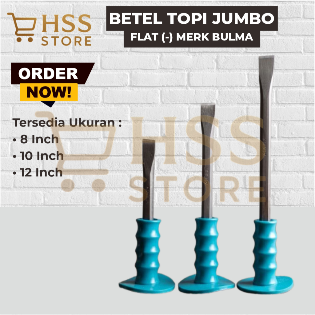 Betel Topi PREMIUM BULMA Jumbo Flat / Betel Topi MIN / Pahat Beton Pipih / Betel Tembok Bobok Beton 