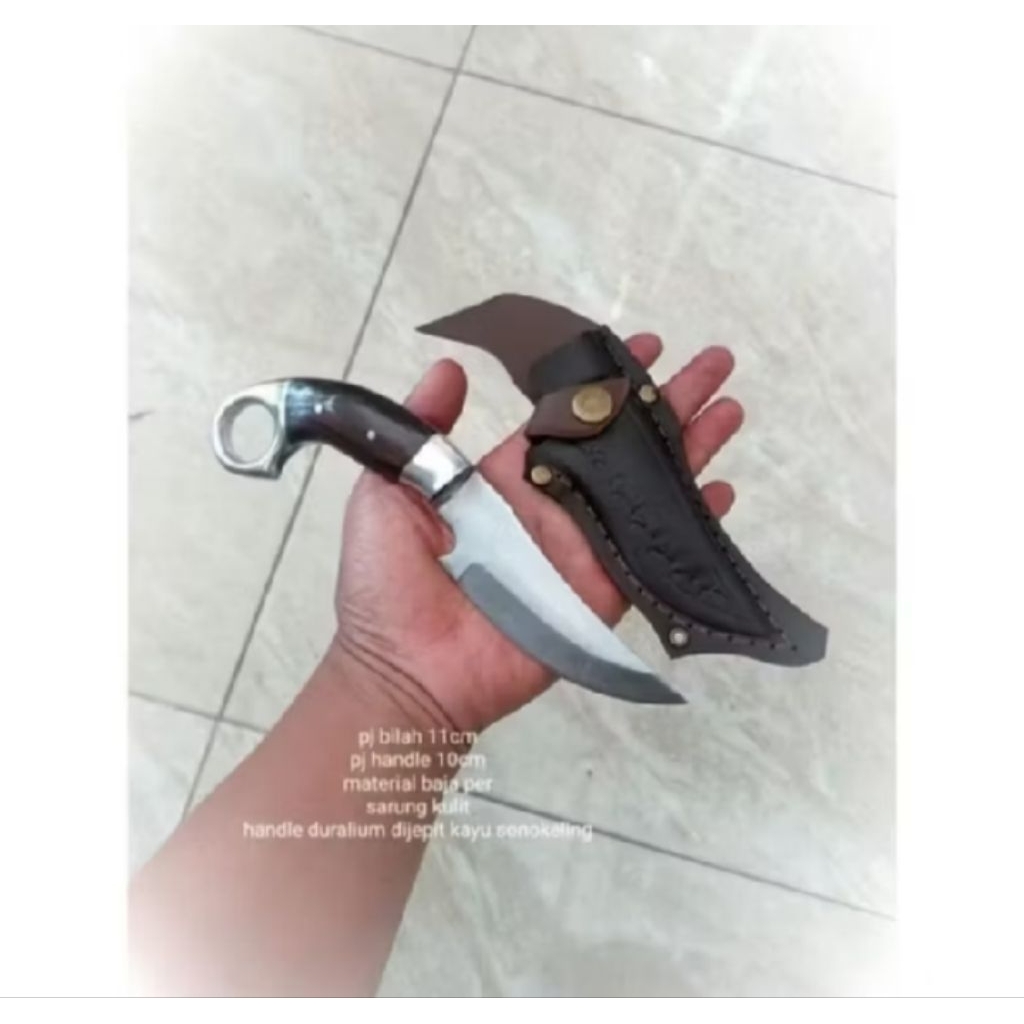 GS/ (Harga 1 pcs) Pisau Seset Kulit Super Tajam + Sarung kulit baja per sepuh full durarium fulltank