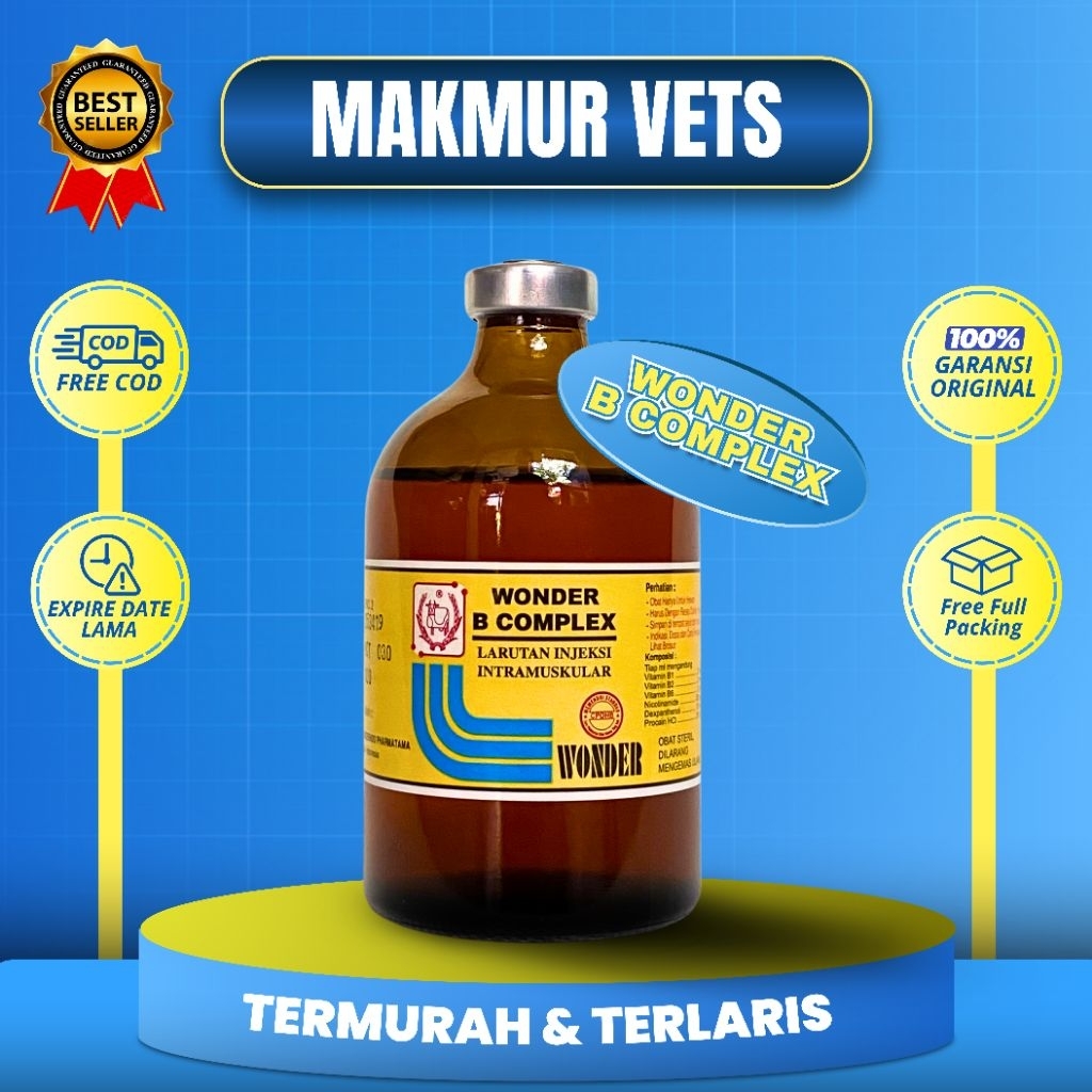 Vitamin B Complek 100ml untuk menambah stamina pada hewan
