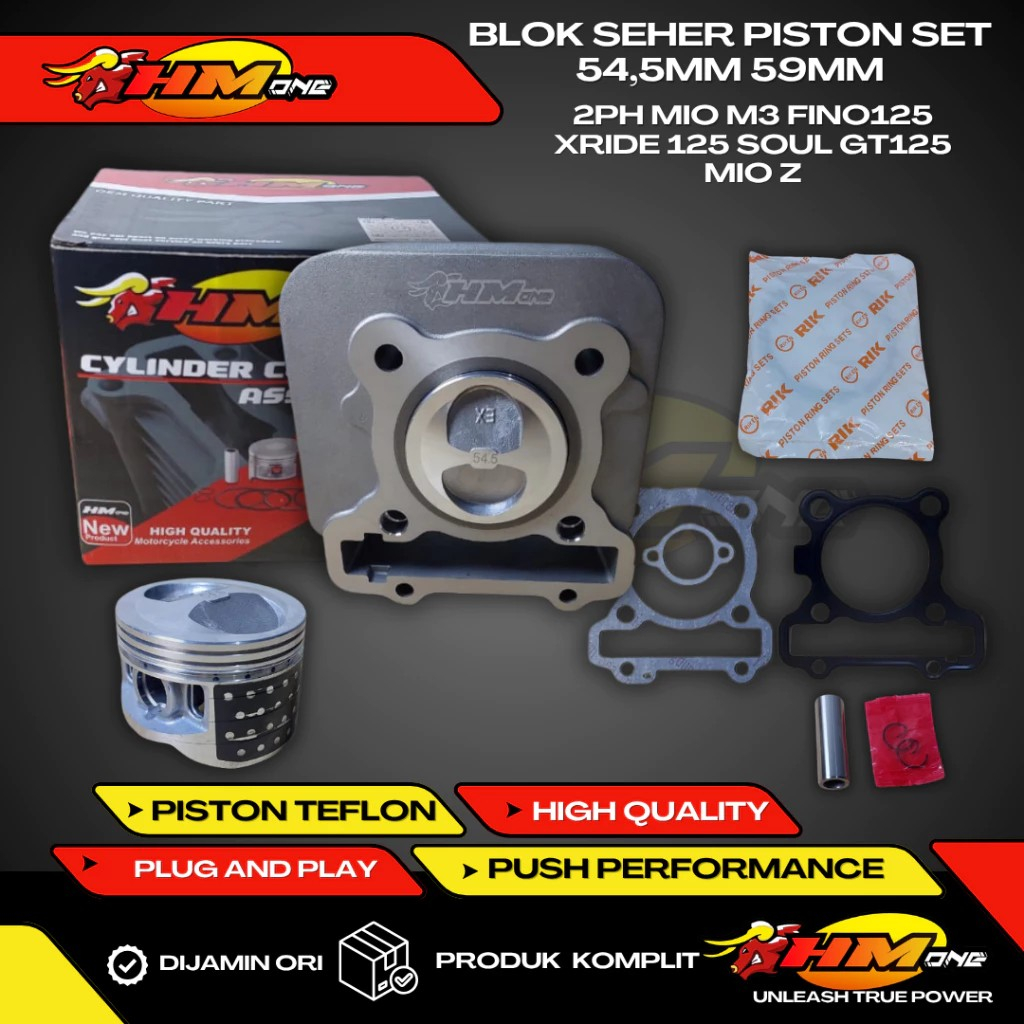 blok seher HMone bore up mio M3 FINO125 XRIDE SOULGT 125 MIO GEAR 54,5mm 59mm ring RIK piston