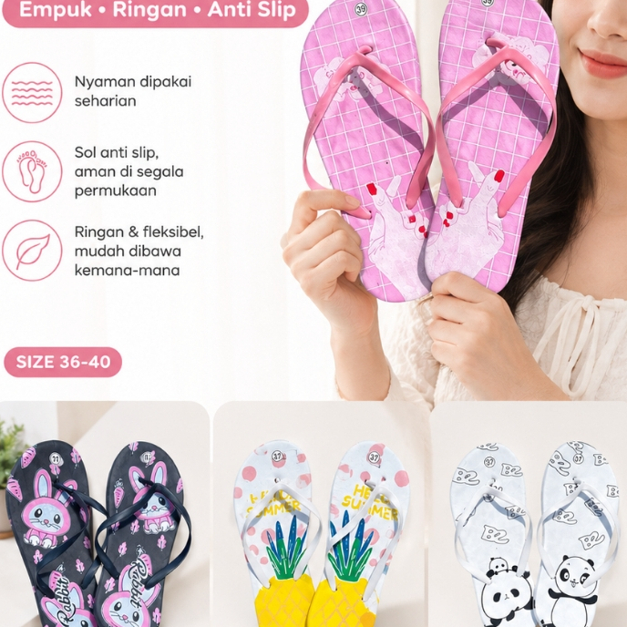 Sandal SLIPER Random Sablon 1 kodi /20 pcs