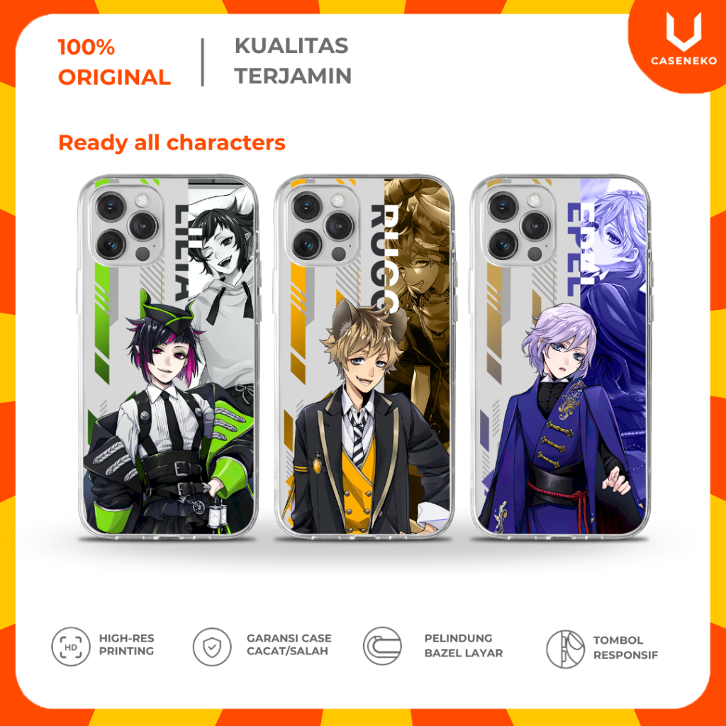 Twisted Wonderland Phone Case Lilia Ruggie Epel Riddle Idia Vil Silver Malleus Draconia iphone Samsu