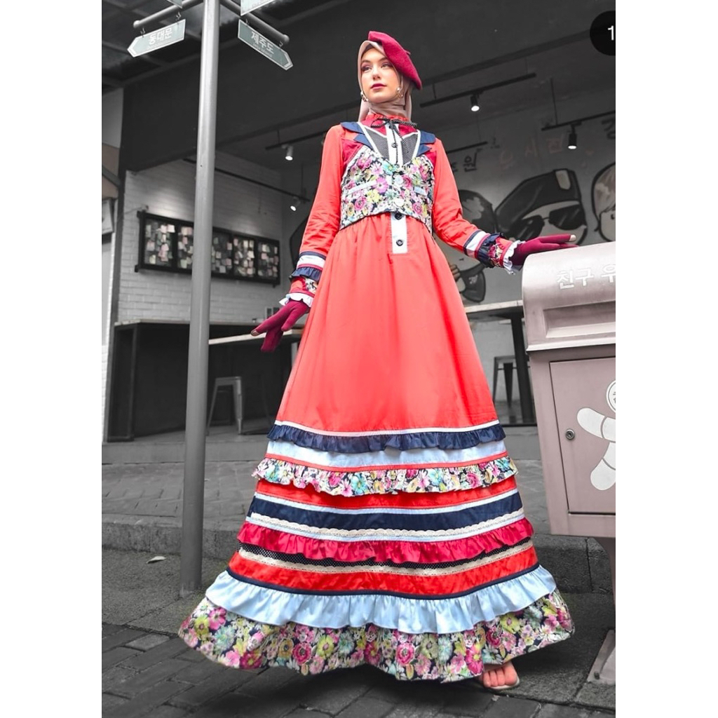 Gamis katun jepang premium, shabby dress,belanda dress muslim, dress flower vintage, flower dress tu