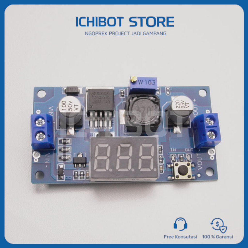 LM2596 DC-DC Step Down Adjustable Voltage Regulator + Digital Display