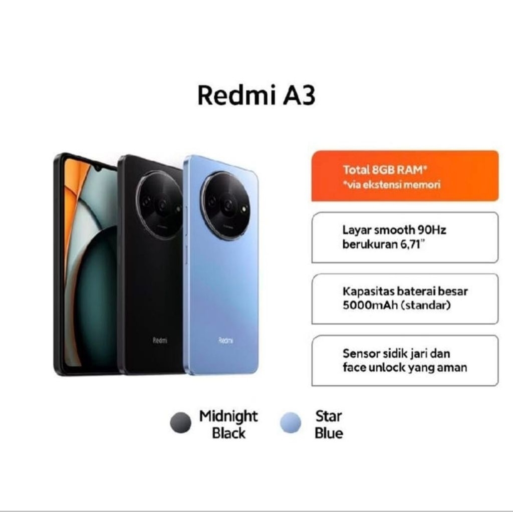 HP REDMI A3 4/128GB REDMI A3 RAM 4GB ROM 128GB RESMI