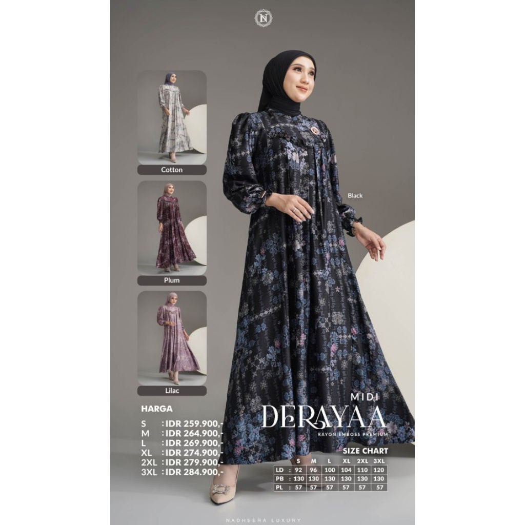 Gamis nadhera Deraya midi dress
