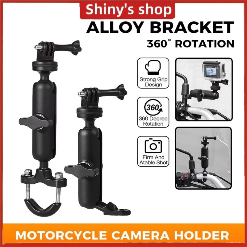 breket gopro Bracket Holder Kamera Motor - Desain Anti-Guncangan, Rotasi 360 Derajat, Stang & Spion