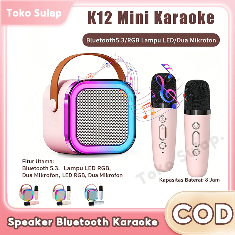 (COD) K12 Speaker Bluetooth Wireless mini Karaoke setAll Set Speaker Karaoke Microphone Karaoke Spea