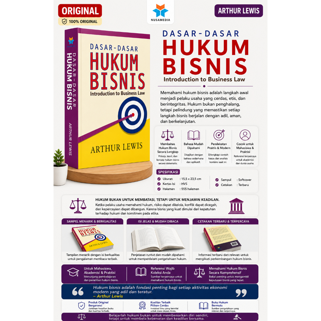 Nusamedia Buku Original - Dasar-Dasar Hukum Bisnis - Introduction to Business Law - Arthur Lewis