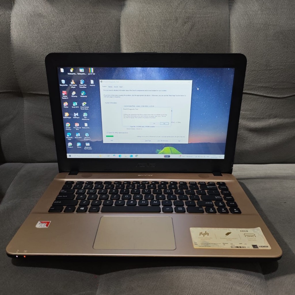 ASUS X441BA AMD A4-9125 Laptop Murah Siap Pakai untuk Sekolah, Kerja Ringan & Browsing, Radeon R3 Gr