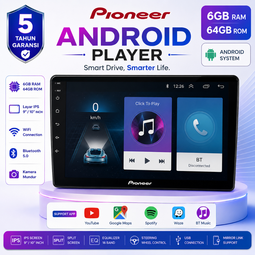 PIONEER Android Multimedia Console 6GB+64GB DSP Wireless Navigation System