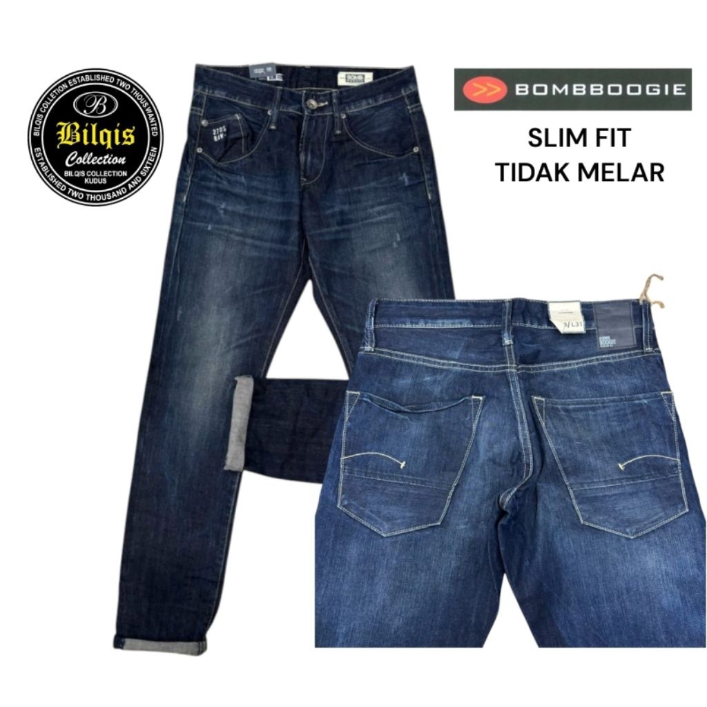 Celana Panjang Jeans Pria Original Bombboogie 43SH2B3DL Slimfit Denim Premium Nyaman Dan Tahan Lama