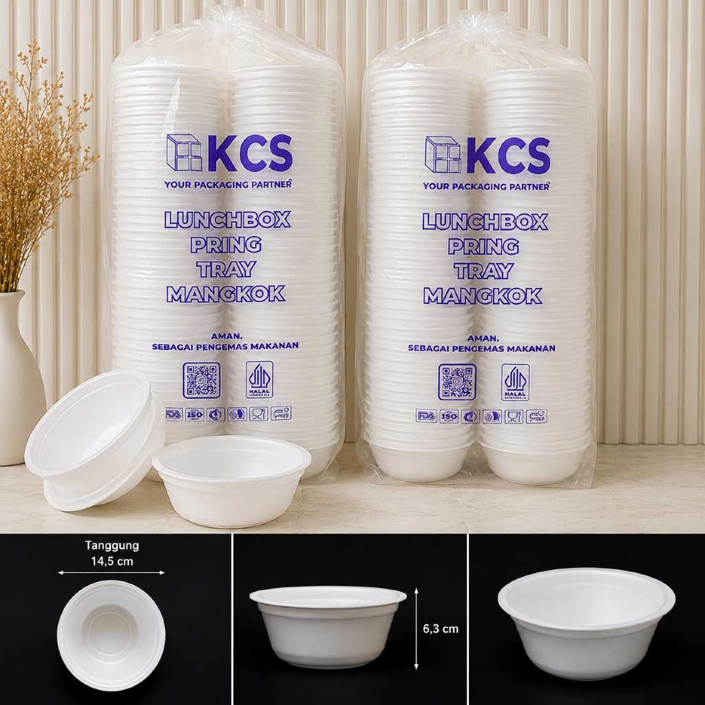 STYROFOAM KCS Mangkok M-4 - Styrofoam Mangkuk Sedang m4 isi 100/ 1 BALL
