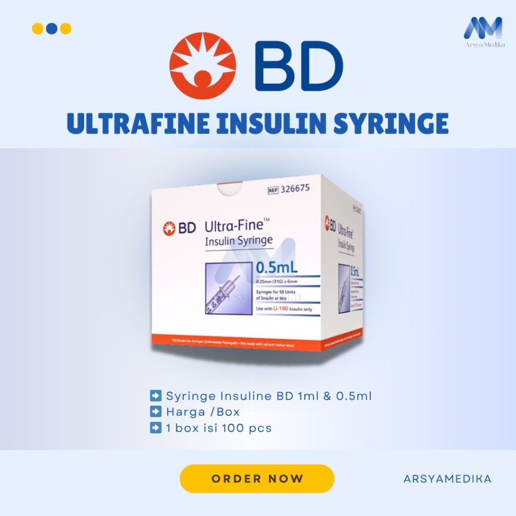 Syringe Insulin BD Ultra Fine 1 ml & 0,5 ml Harga /Box