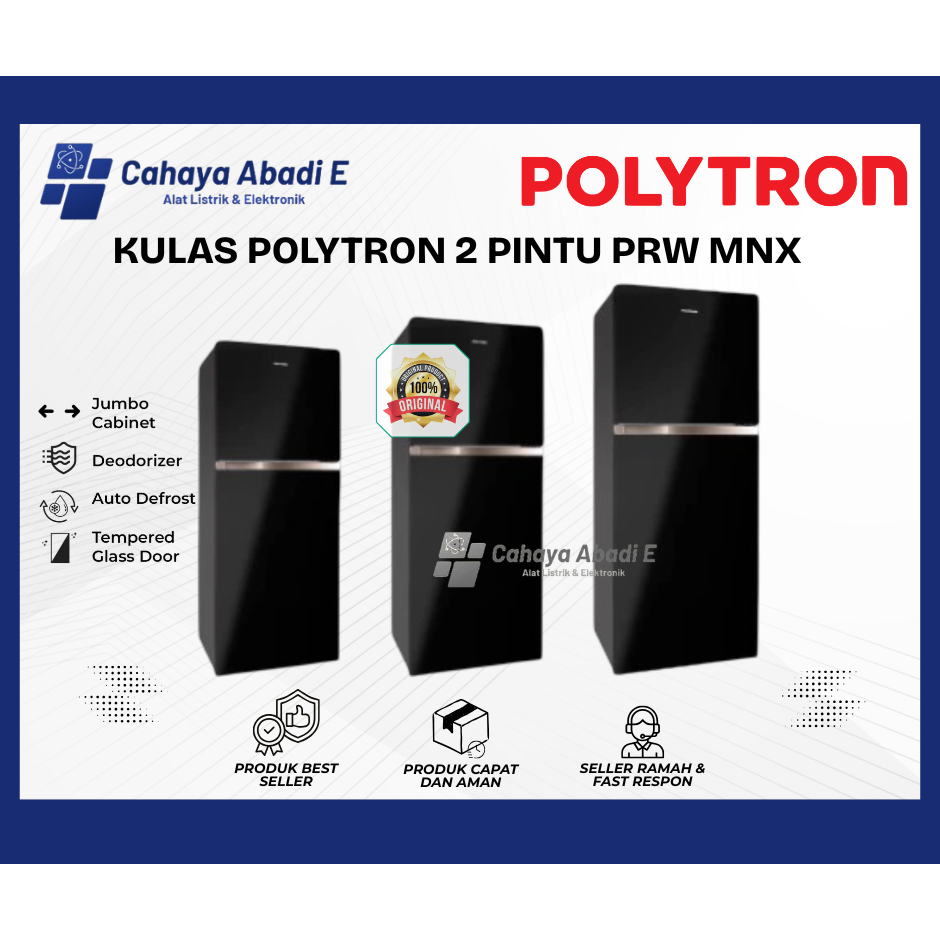 Kulkas Polytron Belleza JUMBO Kulkas 2 Pintu 220 Liter PRW 23MNX/25MNX /29MNX Polytron Jumbo Garansi