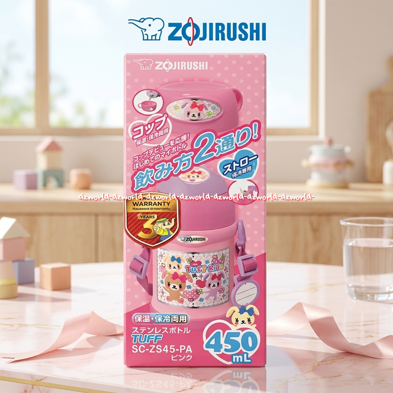 Zojirushi SCZS45 PA Botol Minuman Dengan Tali Pink Botol Minum Anak Termos Zojirusi