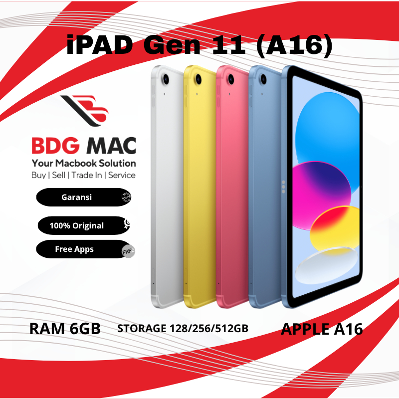 iPad Gen 11 | iPad A16 iBox 128GB 256GB 512GB Fullset Second