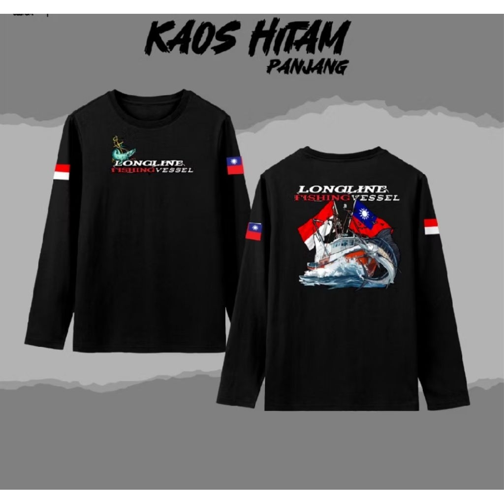 Kaos Distro LENGAN PANJANG LONGLINE FISING Kaos Sablon custom/Kaos T-shirt Pria Dan Wanita