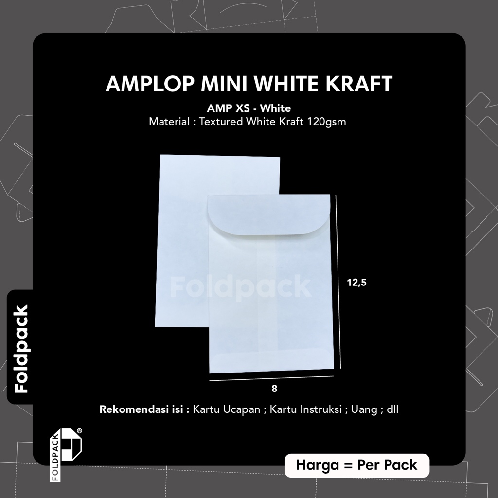 AMPLOP MINI WHITE KRAFT 12,5 x 8,7 cm