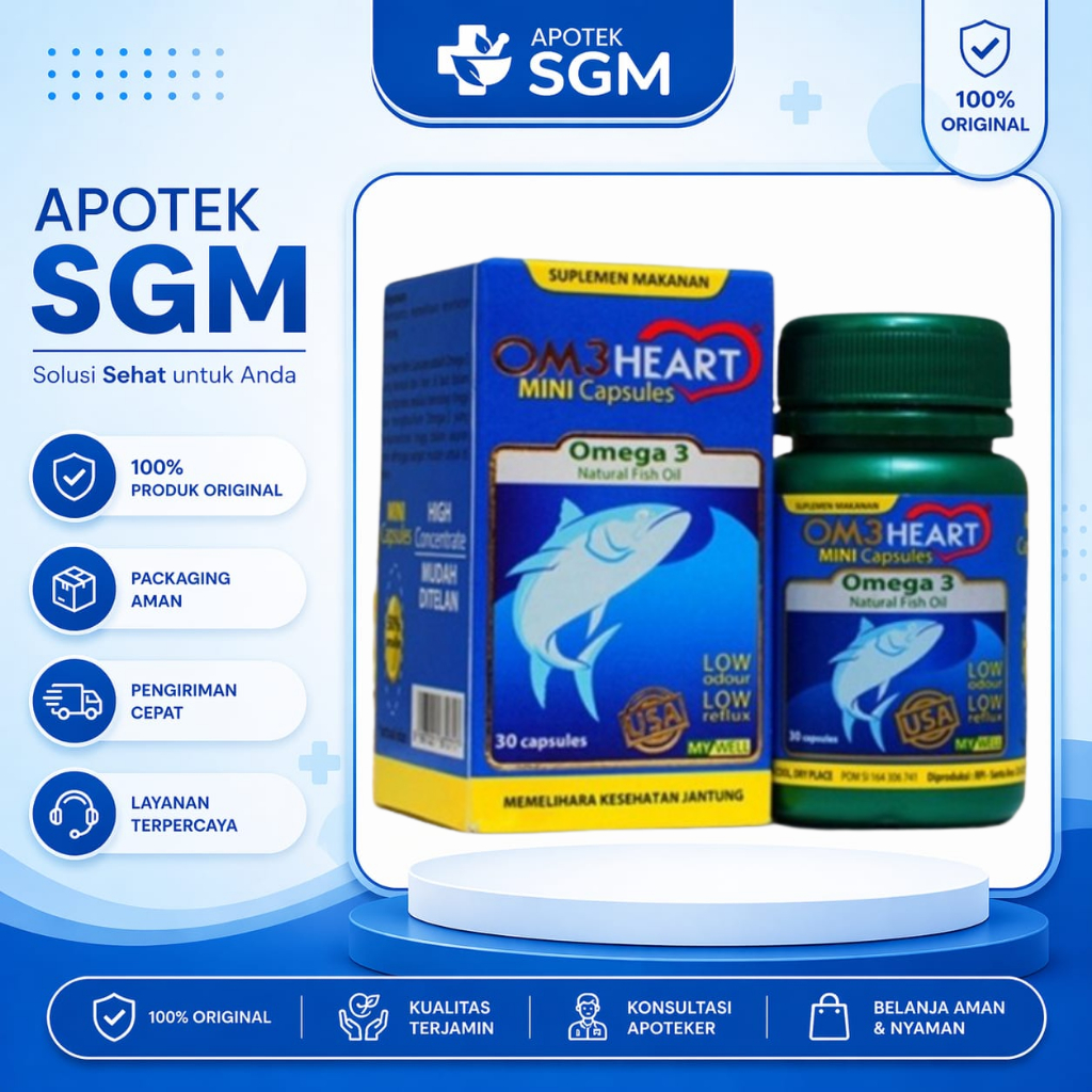 OM3HEART 30 KAPSUL OMEGA 3 NATURAL FISH OIL om3 heart OMEHEART ome heart OMEGA3
