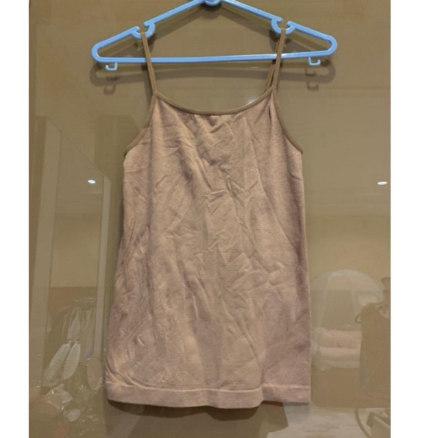 PRELOVED Baju Atasan Wanita Bahan Stretch Tank Top Khaki Krem - Size M