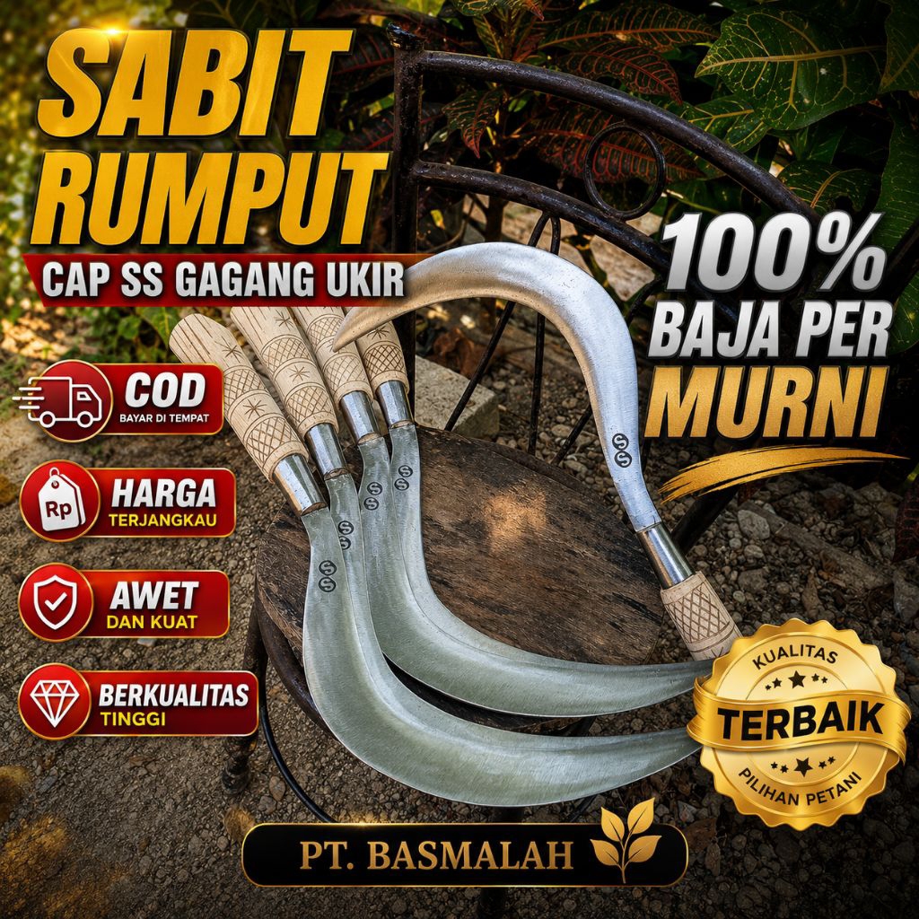 Arit rumput cap ss gagang ukir arit padi arit baja per arit madura arit berkebun khusus arit origina