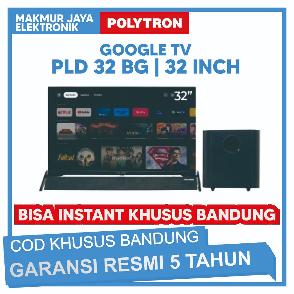 TV POLYTRON 32 INCH PLD32BAG9858 PLD 32 BAG 9858 CINEMAX SOUNDBAR - 32BG